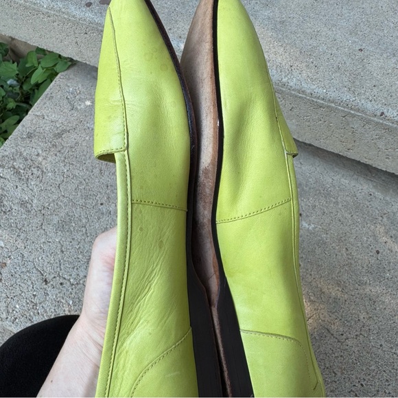 Vintage Enzo Angiolini liberty Lime Green Loafers flat leather size 9 - Picture 8 of 10